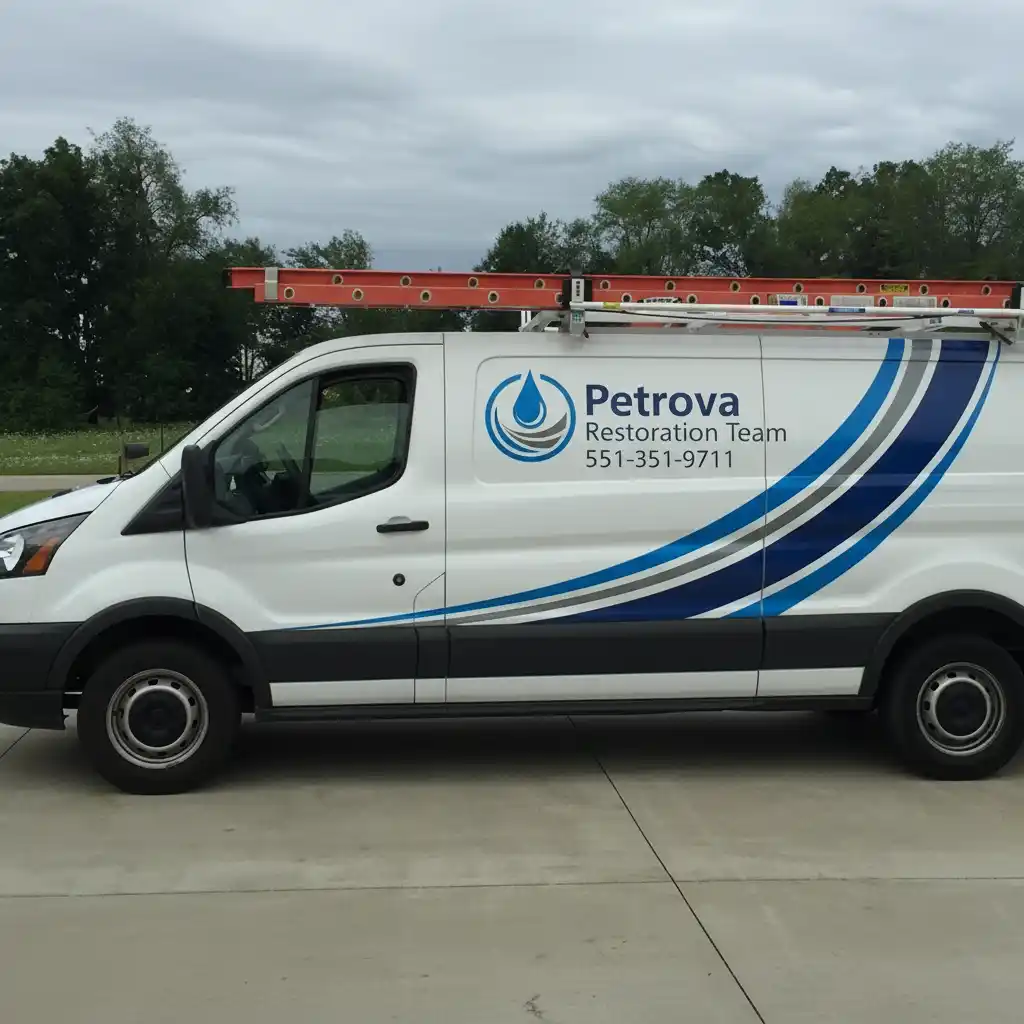 Petrova Restoration Team service vehicle ready for emergency water damage restoration in West New York